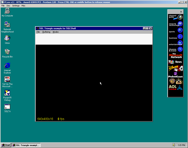 SGL tiles blitting test under PCem